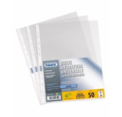 Buste forate Special PP - Linear - buccia - 22x30 cm - trasparente - Favorit - conf. 50 pezzi