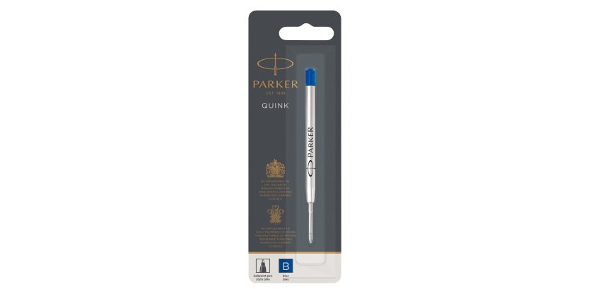 Refill sfera Quink standard - punta large - metallo - blu  - Parker