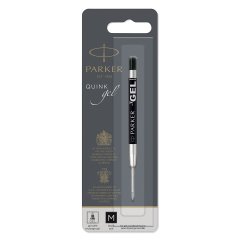 Refill sfera  QuinkGel - punta media - metallo - nero - Parker