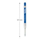 Refill sfera QuinkGel - punta media - metallo - blu - Parker