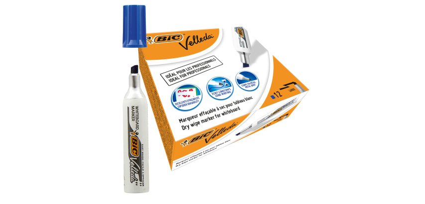 Marcatore Whiteboard Marker Velleda 1781 - punta scalpello 3,2-5,5mm - blu - Bic