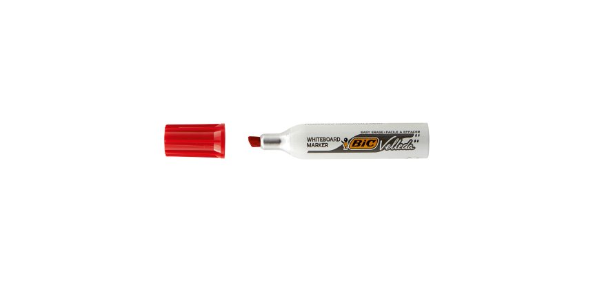 Pennarello Whiteboard Marker Velleda 1781 - punta a scalpello da 3,2 a 5,5mm - rosso  - Bic
