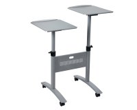 Carrello Twin - per proiettori multimediali - 2 ripiani - con ruote - 86 x 60 x 120 cm - grigio - Nobo