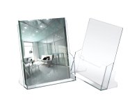 Portadepliant - 23 x 25,5 x 3 cm - plastica - trasparente - Lebez
