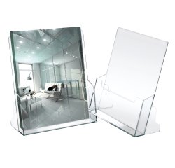 Portadepliant - 23 x 25,5 x 3 cm - plastica - trasparente - Lebez