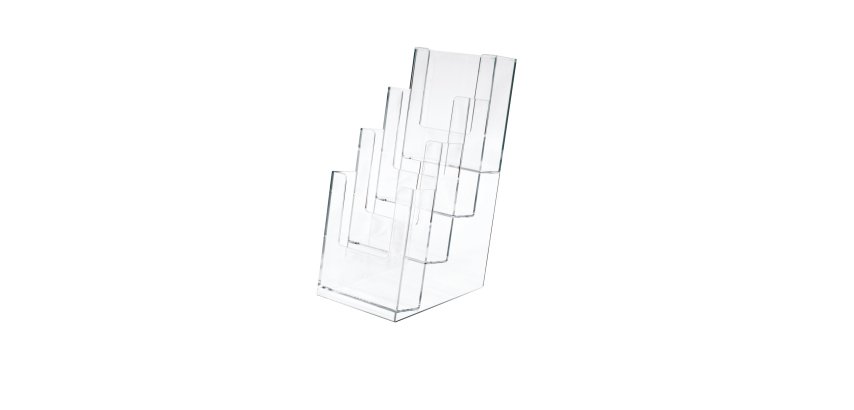 Portadepliant - 11 x 25 x 14 cm - plastica - trasparente - Lebez