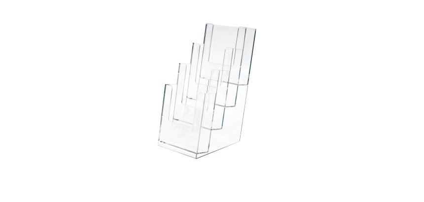 Portadepliant - 11 x 25 x 14 cm - plastica - trasparente - Lebez