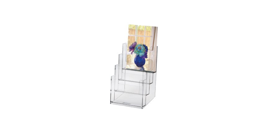 Portadepliant -16,5 x 24 x 14 cm - plastica - trasparente - Lebez