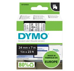 Nastro D1 standard 537100 - 24 mm x 7 mt - PL - nero/trasparente - Dymo