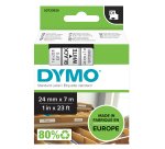 Nastro D1 standard 537130 - 24 mm x 7 mt - PL - nero/bianco - Dymo