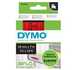 Nastro D1 standard 537170 - 24 mm x 7 mt - PL - nero/rosso - Dymo