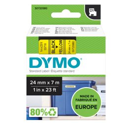 Nastro D1 537180 - 24 mm x 7 mt - nero/giallo - Dymo