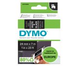 DYMO Authentic D1 Labels | 24mm x 7m Roll | White Print on Black | Self-Adhesive Labels for LabelManager Label Printers