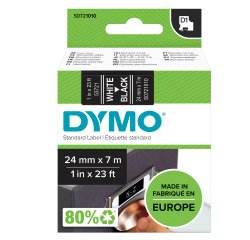 Nastro D1 standard 537210 - 24 mm x 7 mt - PL - bianco/nero - Dymo