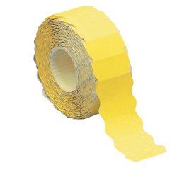 Etichetta a onda - permanente - 26x12 mm - giallo fluo - Markin - rotolo da 1500 etichette