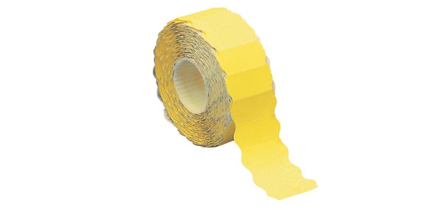 Etichetta a onda - permanente - 26x12 mm - giallo fluo - Markin - rotolo da 1500 etichette