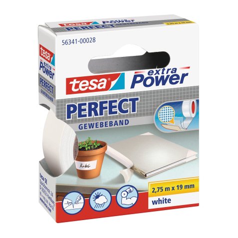 Nastro adesivo telato XP Perfect - 1,9 cm x 2,7 m - bianco - Tesa