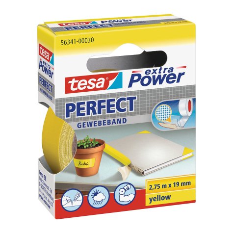 Nastro adesivo telato XP Perfect - 1,9 cm x 2,7 m - giallo - Tesa