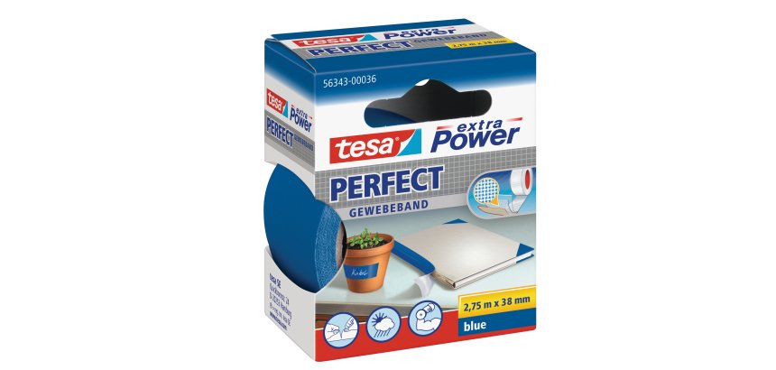 Nastro adesivo telato XP Perfect - 38 mm x 2,7 m - tela plastificata - blu - Tesa