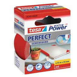 Nastro adesivo telato XP Perfect - 3,8 cm x 2,7 m - rosso - Tesa