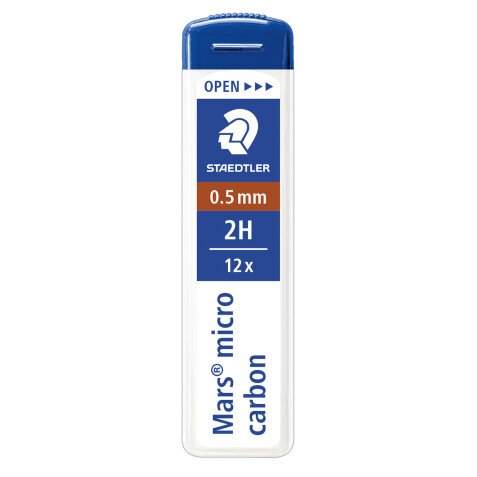 Astuccio 12 Mine Mars Micro - mina 0,5mm - gradazione 2H - Staedtler - conf. 12 astucci