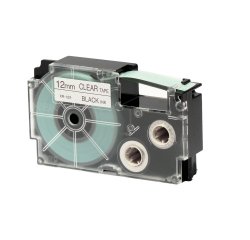 Nastro - 12 mm x 8 mt - nero/ trasparente - Casio