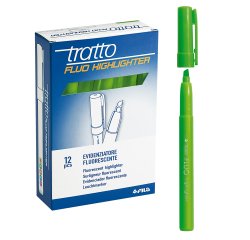 Evidenziatore fluo Highlighter - punta a scalpello  - verde - Tratto - conf. 12 pezzi