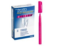 Evidenziatore fluo Highlighter - punta a scalpello  - rosa - Tratto - conf. 12 pezzi
