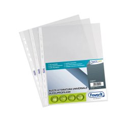 Buste forate Special PP - Superior - liscio - 21x29,7 cm - trasparente - Favorit - conf. 50 pezzi