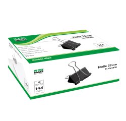 Molla Double Clips - 3,2 cm - nero - Lebez - conf. 12 pezzi