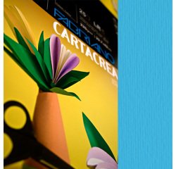 Cartoncino CartaCrea - 35x50cm - 220gr - cielo 120 - Fabriano - blister 10 fogli