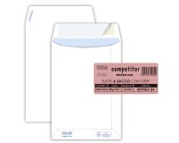 Busta a sacco Competitor FSC - strip adesivo - 25 x 35,3 cm - 80 gr - bianco - Pigna Envelopes - conf. 100 pezzi