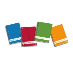 Blocco spiralato Quablock Original - 22x29,7cm - quadretto 5mm - 120 fogli - 80gr - 4 fori - spiralato - Pigna