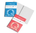 Blocco Quablock Original - spiralato - 22x29,5cm - 1 rigo - 120 fogli - 80gr - 4 fori - microperforato - Pigna