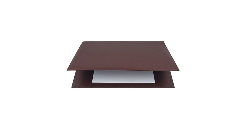 Sottomani doppio in similpelle - marrone scuro - 48 x 32cm - City Time