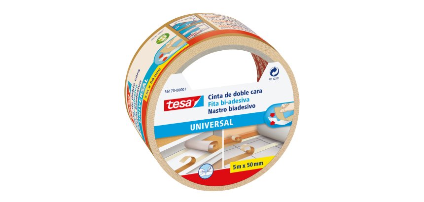 Nastro biadesivo - taglio facilitato - 50 mm x 5 m - PP - bianco - Tesa
