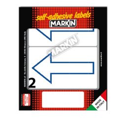 Etichette adesive simbolo freccia blu (alto) - in carta - permanenti - 115 x 70 mm - 2 et/fg - 10 fogli - bianco - Markin