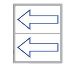 Etichette adesive - in carta - permanenti - 115 x 70 mm - 2 et/fg - 10 fogli - simbolo freccia blu (alto) - bianco - Markin