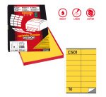 Etichette adesive C/501 - in carta - permanenti - 105 x 36 mm - 16 et/fg - 100 fogli - giallo - Markin