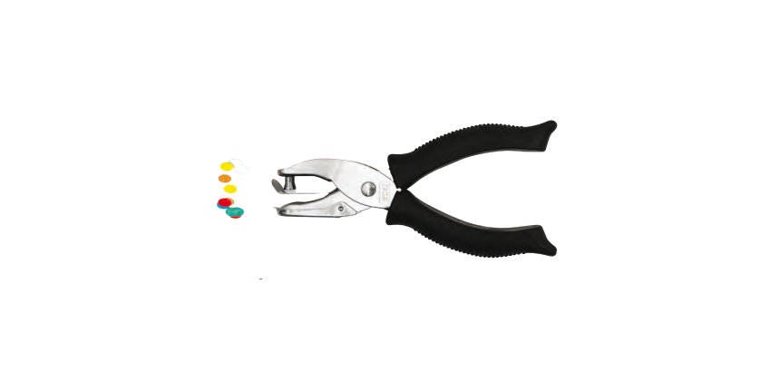Perforatore a pinza 5840 - 1 foro 6 mm - impugnatura gommata - nero - Lebez