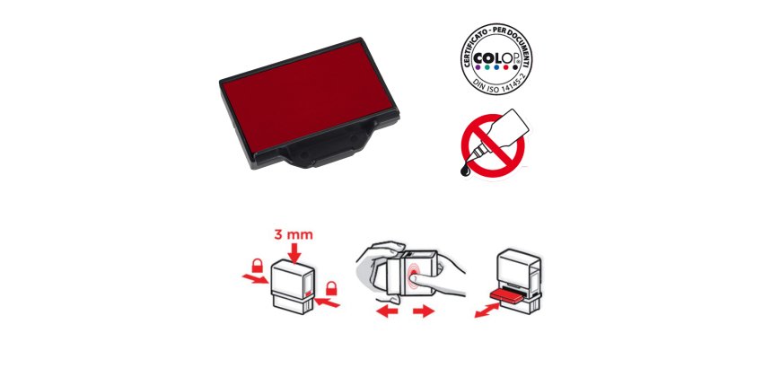 Tampone di ricambio E/20 - rosso - Colop