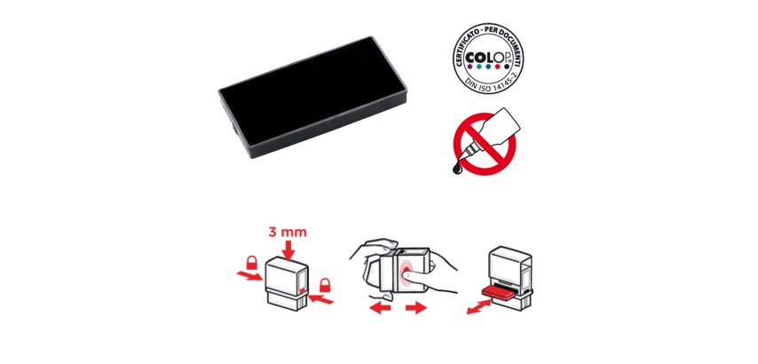 Tampone di ricambio E/40 - nero - Colop