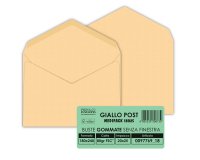 Busta Giallo Postale - gommata - 18 x 24 cm - 80 gr - carta riciclata FSC - giallo - Pigna Envelopes - conf. 25 pezzi