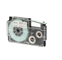Nastro - 6 mm x 8 mt  - nero/bianco - Casio