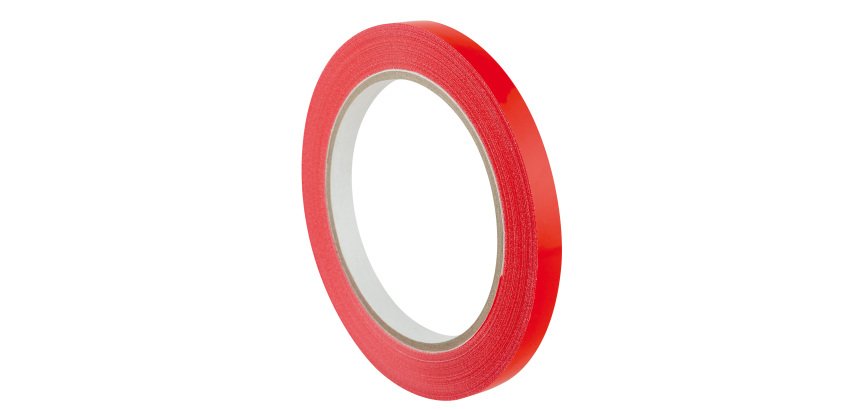 Nastro adesivo 350 - 9 mm - PVC - rosso - Eurocel - rotolo da 66 m