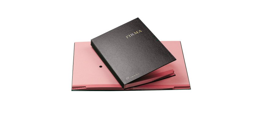 Libro firma - 14 intercalari rinforzati - 24x34 cm - nero - Fraschini