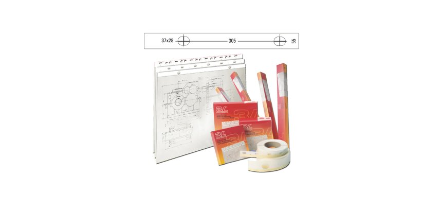 Banda appendi disegni - 55 mm x 50 m - PVC - bianco opaco - Djois