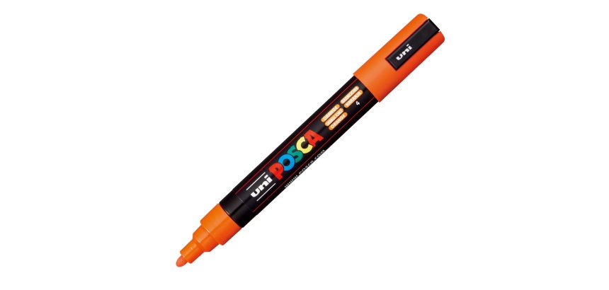 Marcatore a base d'acqua Uni Posca PC5M - punta tonda media da 1,8mm a 2,5mm - arancione  - Uni Mitsubishi