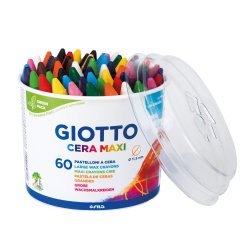 Pastelli cera maxi - lunghezza 100mm Ø11,50mm - Giotto - barattolo 60 pastelli