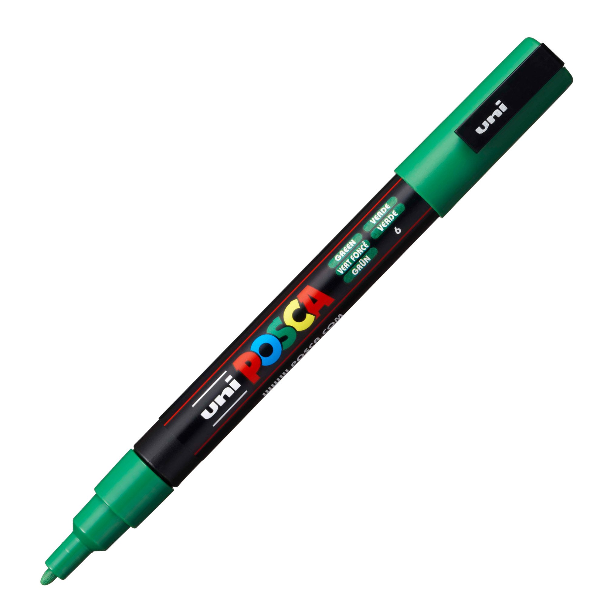 Marcatore a base d'acqua Uni Posca PC3M - punta fine da 0,9mm a 1,3mm  - verde - Uni Mitsubishi